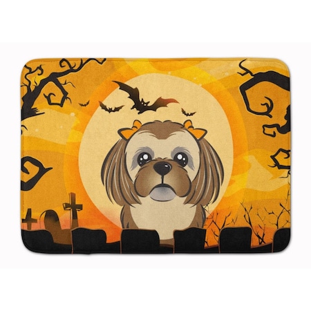 Carolines Treasures Halloween Chocolate and Brown Shih Tzu Machine Washable Memory Foam Mat BB1807RUG